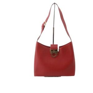 Salvatore Ferragamo Red Gancini Leather Shoulder Bag - Preowned